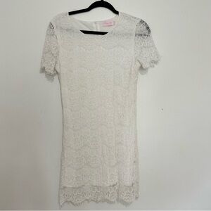 Pink Lily Boutique White Lace Short mini Dress size large